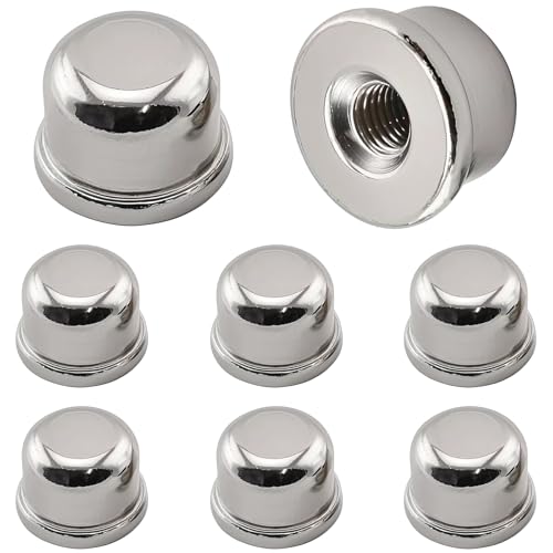 Image of Silver Lamp Finials, 1 /4-27 Thread, 1 /2 Inch Lamp Shade Nuts for Harp Tops | 8 Packs Finish Metal Finials with 1 /4-27 Female Threads for Compatible Table, Floor, Desk And Bedside Lamp Harps