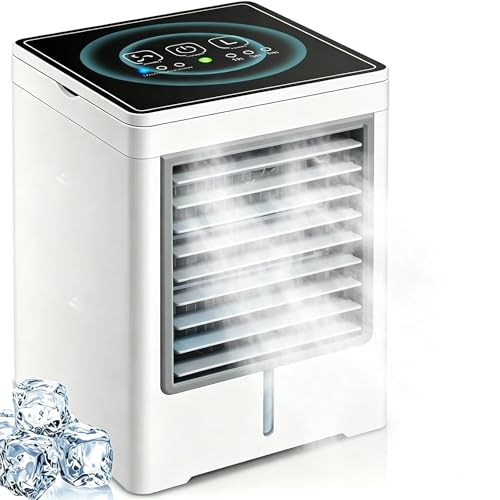 Air Conditioners Fan with 3 Speeds Replaceable Filter & Humidifier Quiet & Fast Cooling Portable Cooling Fans that Blow Cold Air Evaporative Air Cooler for Room Camping & Office