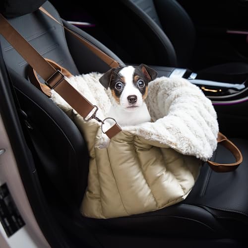 ClevaHome Autositz & Tragetasche & Bett für kleine Hunde – Rutschfester Autositz für Hunde bis 4,5 kg – Stilvolle Haustiertasche für drinnen & draußen