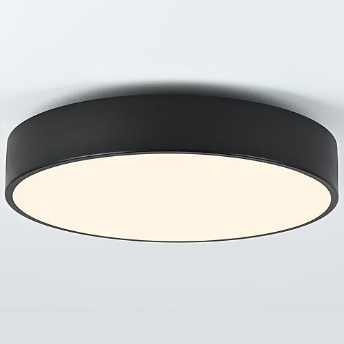 Lámpara de techo moderna negra empotrada, 3 luces, lámpara de techo redonda, lámpara de techo minimalista, lámpara de iluminación acrílica para