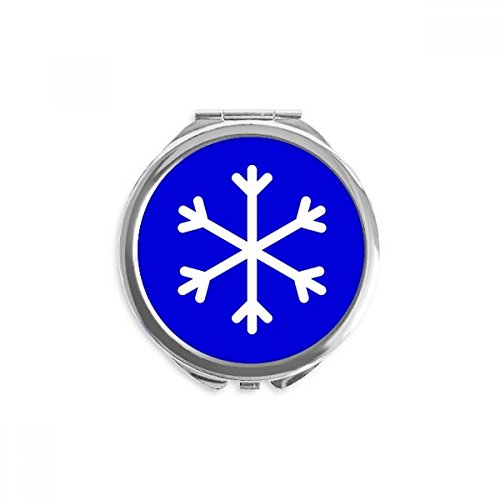Miroir rond de poche neige bleu pour maquillage nomade
