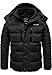 Produktbild Amaci&Sons Herren Gefütterte Winter Jacke für Männer mit Kapuze 9138 Schwarz L