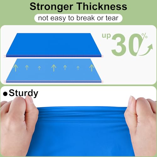 Image of misaya 12 Packs Disposable Plastic Table Cloth, 84 inch Round Waterproof Tablecloth, Leakproof & Sturdy Decorative Table Covers for Picnic, Party and Outdoor, Blue