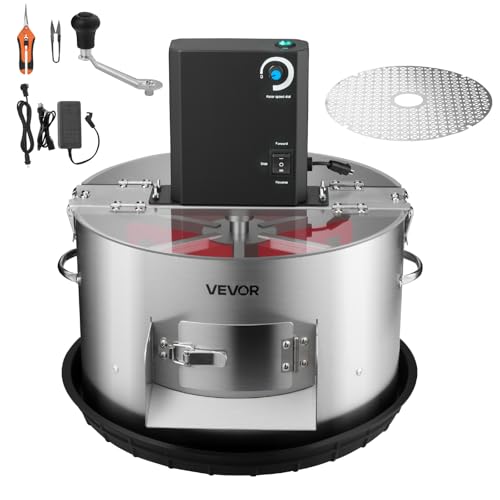 VEVOR Electric Bud Leaf Trimmer, 2-in-1 Manual & Electric, 16 in Bud Trimmer with Stainless Steel Blades, Visual Cutting, Wet & Dry Hydroponic Cutting Machine with Tray, for Plant Buds Flowers