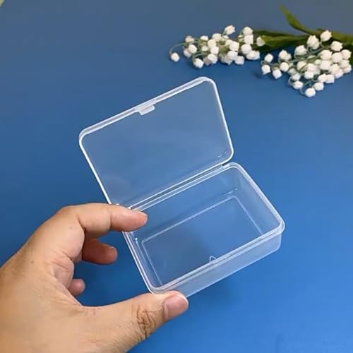 Image of 12 Pcs Rectangle Clear Craft Supply Case (2.99 x 2.05 x1.18 inch) - Clear Plastic Box Containers for Jewelry Findings and Art Supplies