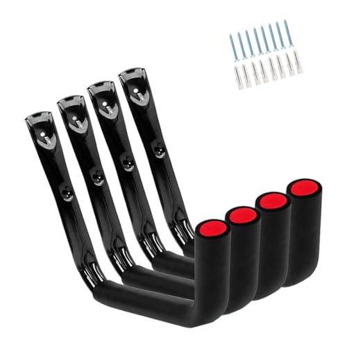 Adrosstoller Space Saving Wall Hooks for Kayaks Bicycles Outdoor Gears with Secure Mounting Hardware Mounted Tool Hangers Garage Hooks Mounted Heavy Duty