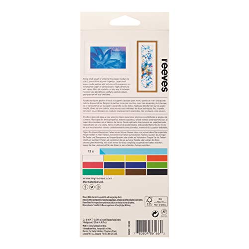 Image of Reeves Watercolour Paint-10ml, Set of 12