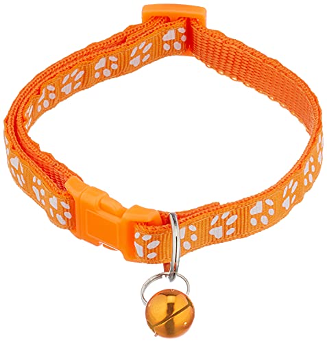 Collier pour chat avec clochette et sangle orange réglable