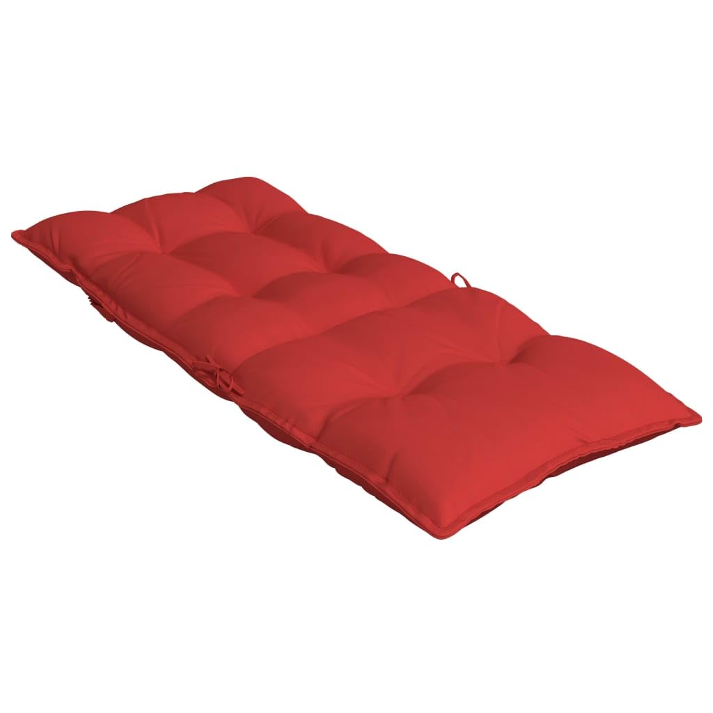6 cuscini per sedia con schienale alto, in tessuto Oxford rosso, impermeabile, 120 x 50 x 7 cm, antiscivolo, con nastri, per giardino, balcone, terrazza, comodi cuscini per sedie e panche