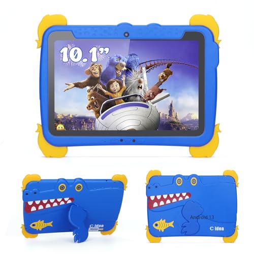 Image of C idea Tablet for Kids, 10 Inch Kids Tablet, Android 13 Child Tablets, 4GB RAM 64GB ROM, Learning Tablet for Children, 6000mAh, IWAWA Pre-Installed, Parental Control, Child Tablet for Boys, Girls-Blue