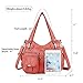 Purses and Handbags Women Tote Shoulder Top Handle Satchel Hobo Bags Fashion Washed Leather Purse 1-coral