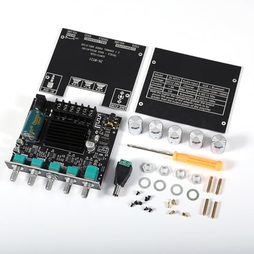 Plaón de amplificador de audio - Módulo de canal Subwoofer 2.1 de 100W, Equipo de sonido | Receptor de audio inalámbrico portátil con entrada Aux para cine en casa, de altavoces de tiendas, au - imagen 8