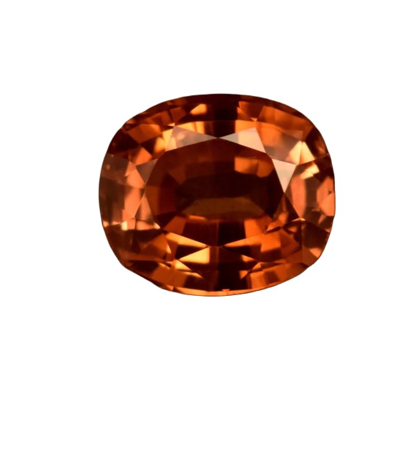 Saphir orange naturel d'exception taille coussin 11 mm pour haute joaillerie