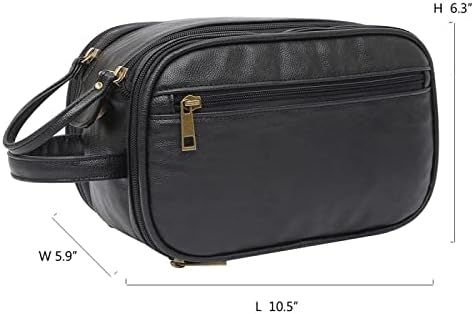 VEUL Toiletry Bag for Men, Travel Toiletries Bags, PU Leather Cosmetic Bag Shaving Bag Organizer for Toiletry Accessories, Grooming, Hygiene, Cosmetic 2 VEUL Toiletry Bag for Men, Travel Toiletries Bags, PU Leather Cosmetic Bag Shaving Bag Organizer for Toiletry Accessories, Grooming, Hygiene, Cosmetic