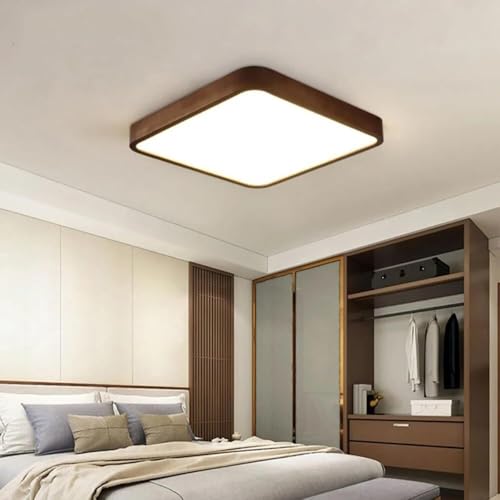 Plafond LED 96W carré en bois moderne de 35,4 pouces pour salon - 5
