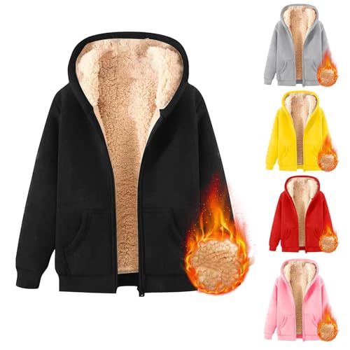 Boys Girls Jacket Kids Winter Coat Lined Zip Up Hoodie Warm Sweatshirt School Hooded Outerwear2