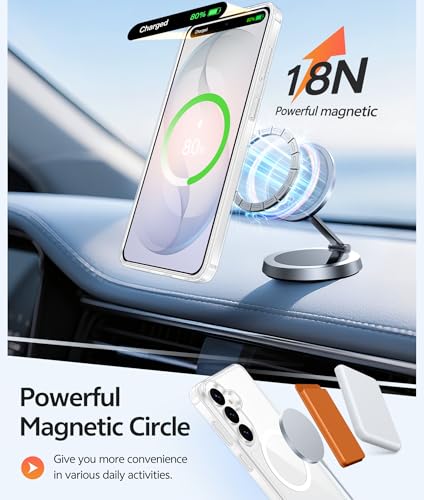 Image of FNTCASE for Samsung Galaxy S26 Case: [Fit for Magsafe] [Screen Protector] Anti Yellowing Transparent Clear Military Grade - Shockproof Protective Phone Cover for Samsung S 26 - Clear