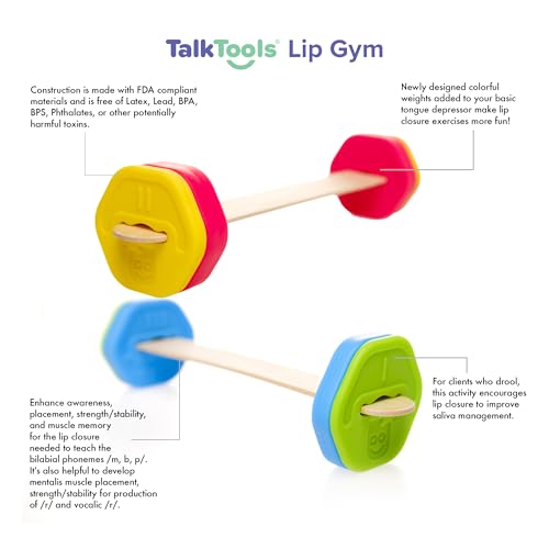 TalkTools Lip Gym with 100 Tongue Depressors - Fun Lip Fitness Program - Teaches/m, b, p/, Assists with/r/Production - Quick Reference Chart - Fits Standard ⅝” Tongue Depressors - No Harmful Toxins - Image 4