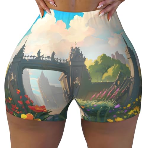 Outside The Castle Gate - Pantalones cortos deportivos para mujer, pantalones deportivos de moda para uso diario, pantalones casuales de yoga, Negro, M