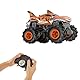 Hot Wheels Monster Trucks Ferngesteuertes Auto, HW Tigerhai RC im Maßstab 1:24, Ferngesteuerter Spielzeugtruck, Allradfunktionen mit Action-Geländereifen, voll funktionsfähige Fernbedienung, HNV03