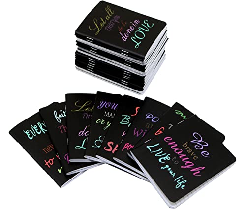 Mini bloc-notes de poche inspirant noir en lot de 48 pièces pour l'école et le bureau