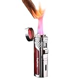 Larruping Red Torch Jet Lighter Windproof Refillable Gas Butane Torch Lighter with Punch Butane...