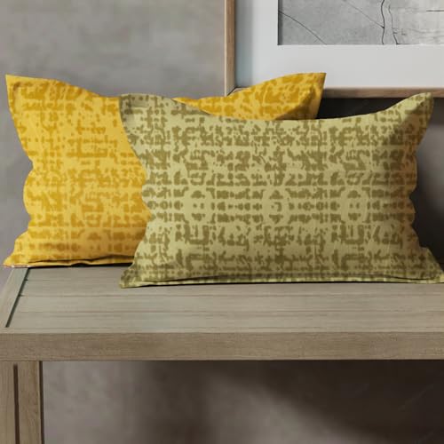 Image of Cloth Fusion Cotton Feel Pillow Covers Set of 2 with Envelope Closure (17X27 Inches, Autumn Yellow)