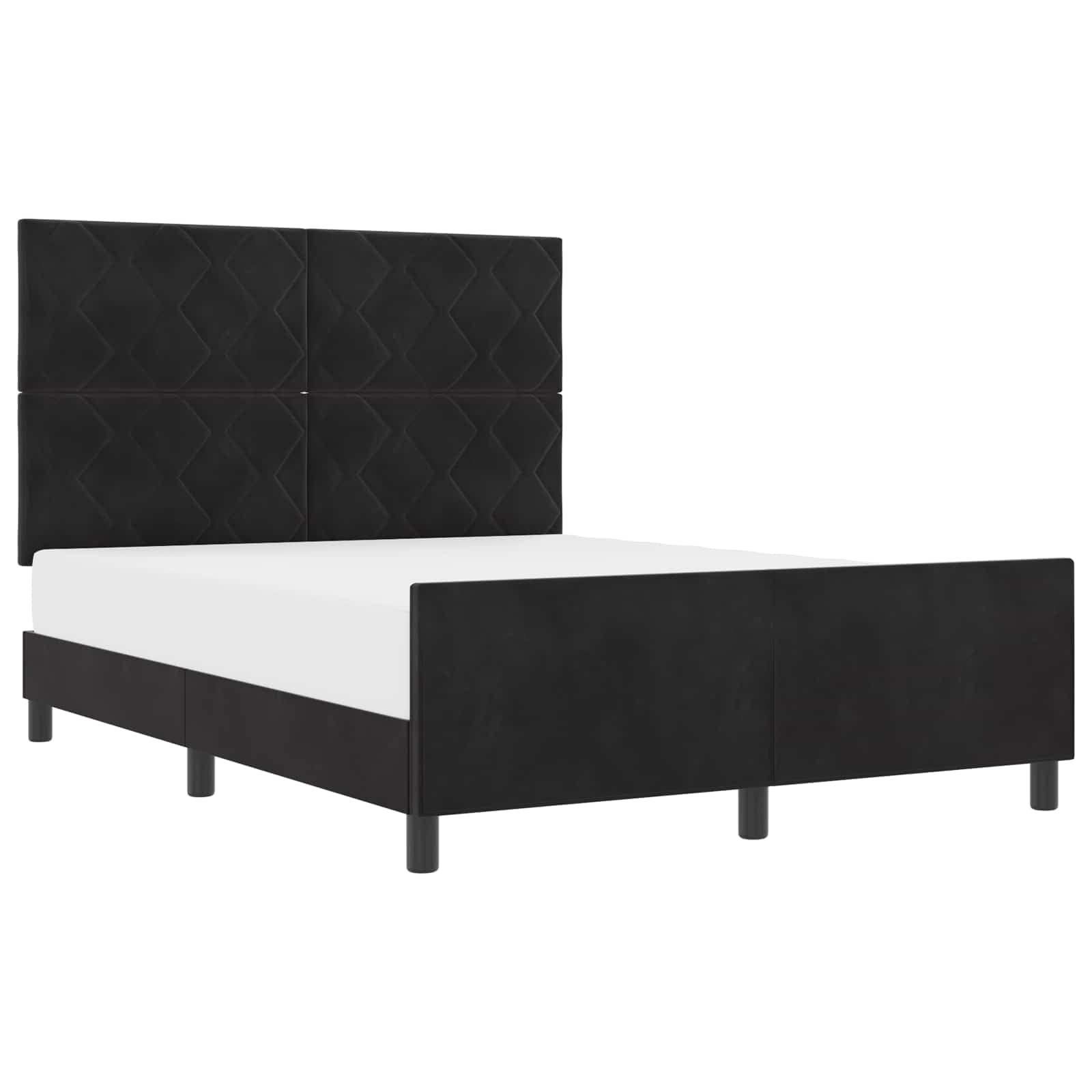Velluto premium legno pino regolabile Modern Box Nero 140x190 cm