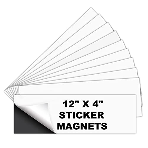 Xiheyomi MS-XH02 10 Pack Bumper Sticker Magnet, 4 Inchx12 Inch Flexible Magnetic Bumper Sticker With Self Adhesive, Cut-To-Size Bumper Sticker Magnetizer, Turn Any Decal Into A Magnet cover