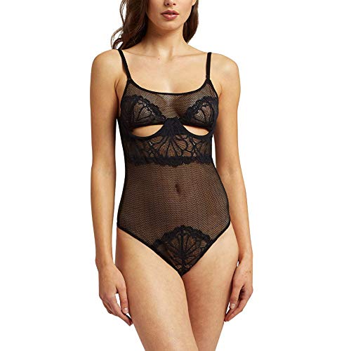 YAMAMAY® Body Elegante SGAMBATO in Pizzo con Ferretto e Scollo Tondo - Fujiko