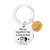 Nzztont Cute Burgers Keychian Romantic Gifts Burgers Inspired Gift for Couple Keychain Gifts for Husband Wife Boyfriend Girlfriend Valentine's Day Gift for Him Wedding Present Couple Jewelry