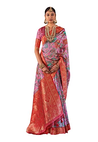 Sari traditionnel en soie douce vêtement indien multicolore femme semi-cousu 8917