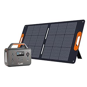 ALLWEI Portable Power Station 300W(600W Peak) with 100W Foldable Solar Panel, 280Wh Solar Generator 78000mAh with AC Outlet USB Port, Solar Power Generator for Camping Outdoor Emergency Power Outage