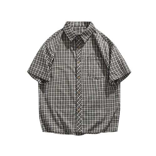 Mens Striped Button Down Shirts Summer Plus Size Short Sleeve Work Graduation Tops Lightweight Wrinkle Free Performance Tees