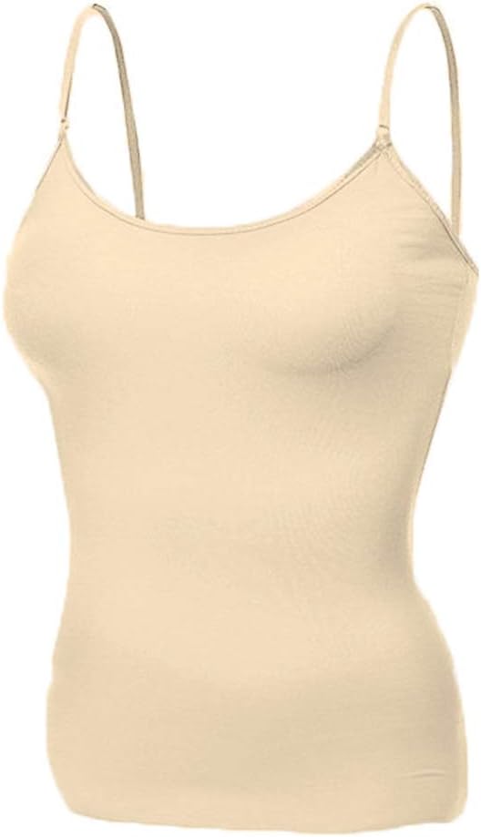 titivate Women's Plus Size Modal Padded Camisole with Built-in Bra, Adjustable Straps, Solid Color Cami Yoga Tank Tops