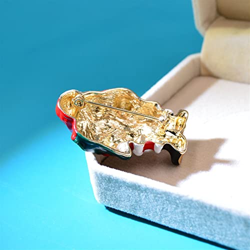 Broche Noël émail Père Noël mignon accessoire mode veste hiver pour dames