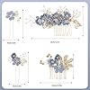 QEQSHQO Bijoux Cheveux Doré Mariage Bleu - 4 Peignes Cheveux Perles Strass Accessoires Cheveux Femme Mariée Demoiselle d'Honneur #1