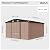 Aoxun 8x6 FT Outdoor Storage Shed Garden Metal Shed with Lockable Door Outdoor Large Shed for Tool, Garbage Can, Bike, Mower, Brown