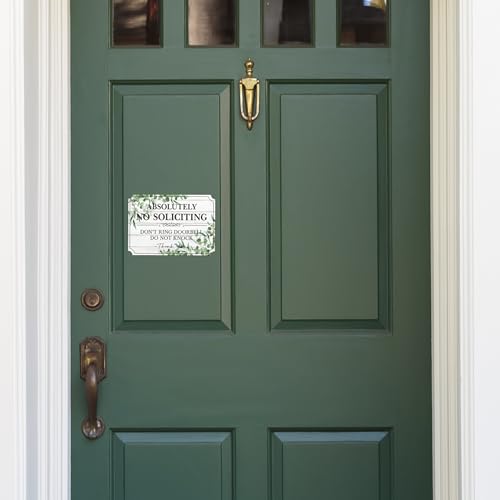 Image of No Soliciting Sign for Front Door,Self-Adhesive Elegant Do Not Knock or Ring Doorbell No Soliciting Sticker for Home, No Solicitors Sign for Doorbell, House Door, Home, Office 5.9 inchx 3.9 inch