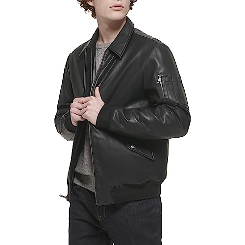 Image of Tommy Hilfiger Adaptive Men's Tommy Hilfiger Men's Smooth Lamb Touch Faux Leather Unfilled Bomber