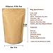 250g / 8oz / ½lb Kraft Paper Stand Up Coffee Bag Pouch. Round Bottom, Zip Lock, Degassing Valve and Heat Seal-able. Pack of 10