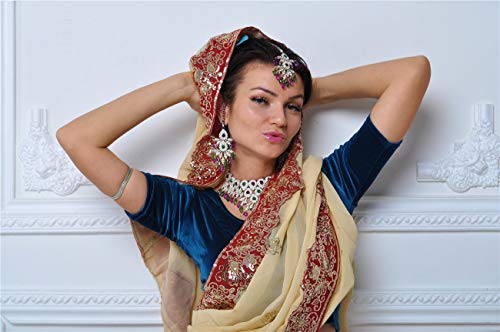Indian Trendy Women's Bollywood Sequin Embroidered Sari Festival Saree Unstitched Blouse Piece Costume Boho Party Wear