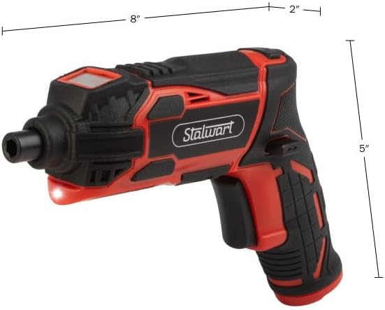 Miniatura 3 de Stalwart - Juego de destornilladores eléctricos de 4 V, 45 piezas, pistola de tornillo recargable inalámbrica de 4.5 Nm 250 RPM con agarre de doble
