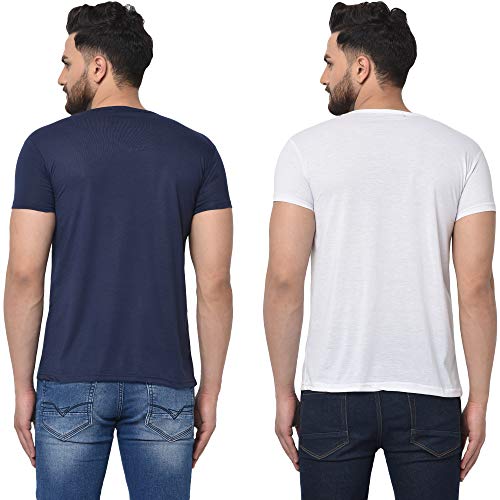 Image of JANGOBOY Men's V-Neck Cotton T-Shirt (Pack of 2)