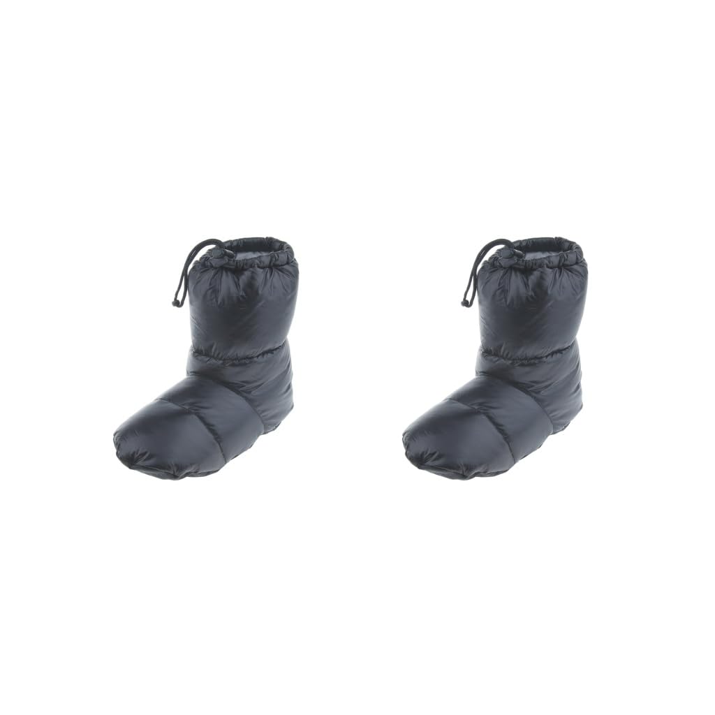 Weiße Gänsedaunen Hausschuhe Winter Warm Camping Zelt Fuß Booties Schwarz M
