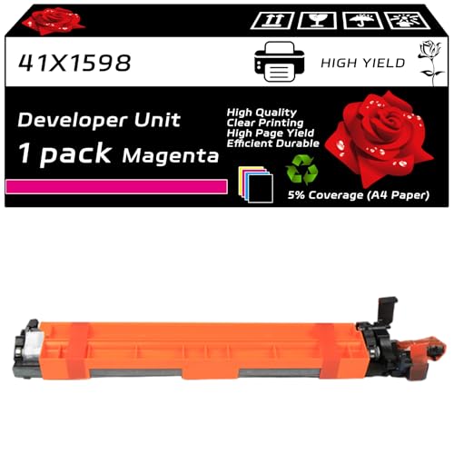 41X1598 Developer Unit Compatible for Lexmark CS921de CS923de CX920de CX921de CX922de CX923dte Printers, with Chip, High Yield 300000 Pages, Clear Printing (1 Pack Magenta)