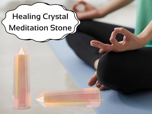 Image of Crystal Heaven Certified Angel Aura Rose Quartz Crystal Tower Obelisk Point For Chakra, Healing And Balancing - Aaa Grade Original Certified Gemstone Agate For Reiki Meditation (3-4 Inches)