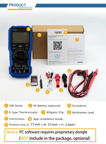 Ow18E Handheld Digital Multimeter With Data Logger And Thermometer 3 In 1 Bluetooth Function With 4 1/2 Digits Resolution #TOP6