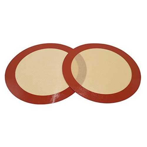 Lgege Silicone Baking Mats, 2 Piece Non-Stick Silicone Baking Sheet Liner, Reusable Heat Resistant Baking Pastry Sheets(Round 9", Red) #TOP30