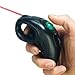 YUMQUA Y-10L Portable Finger Handheld Wireless Built-in Laser Pointer USB Trackball Mouse for Left/Right Handed Users, for Computer Laptop Mac (Black)